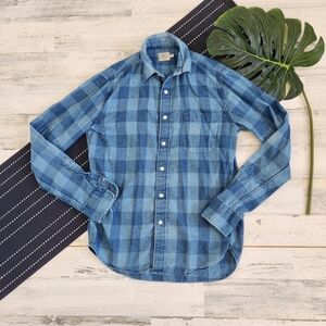 Faherty Long Sleeve Plaid Flannel Cotton Button Blue Size Extra Small